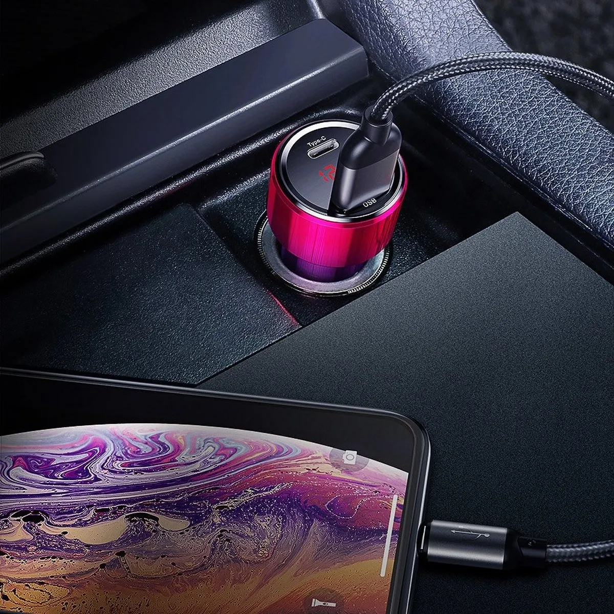 Baseus Magic Autolader 45W PD 4.0 - USB/USB-C - Zwart