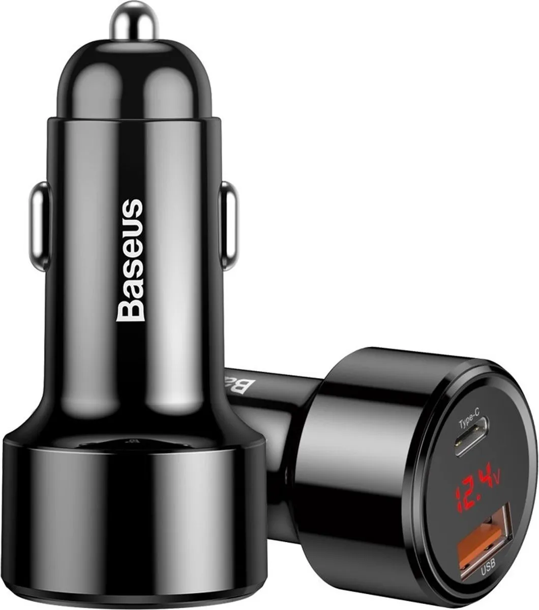 Baseus Magic Autolader 45W PD 4.0 - USB/USB-C - Zwart