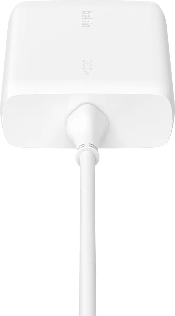 Belkin BoostCharge Pro 200W 4-poorts USB-C GaN Snellader WCH015vfWH - Wit