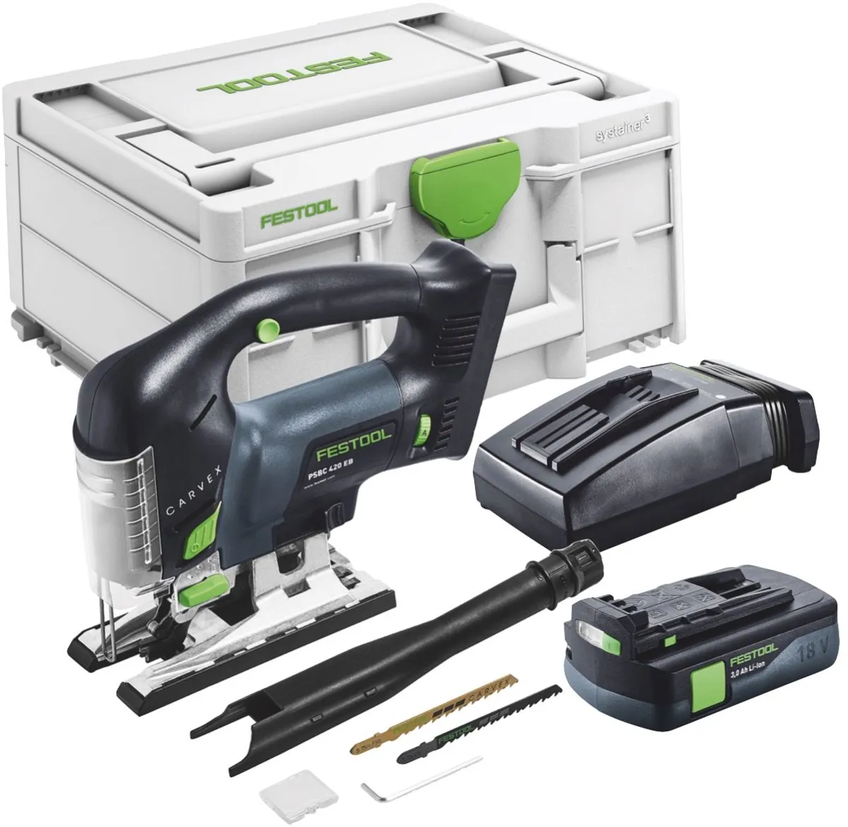 Festool CARVEX PSBC 420-Basic Accu-Pendeldecoupeerzaag 18V - 120mm - 1x Accu 3.0Ah