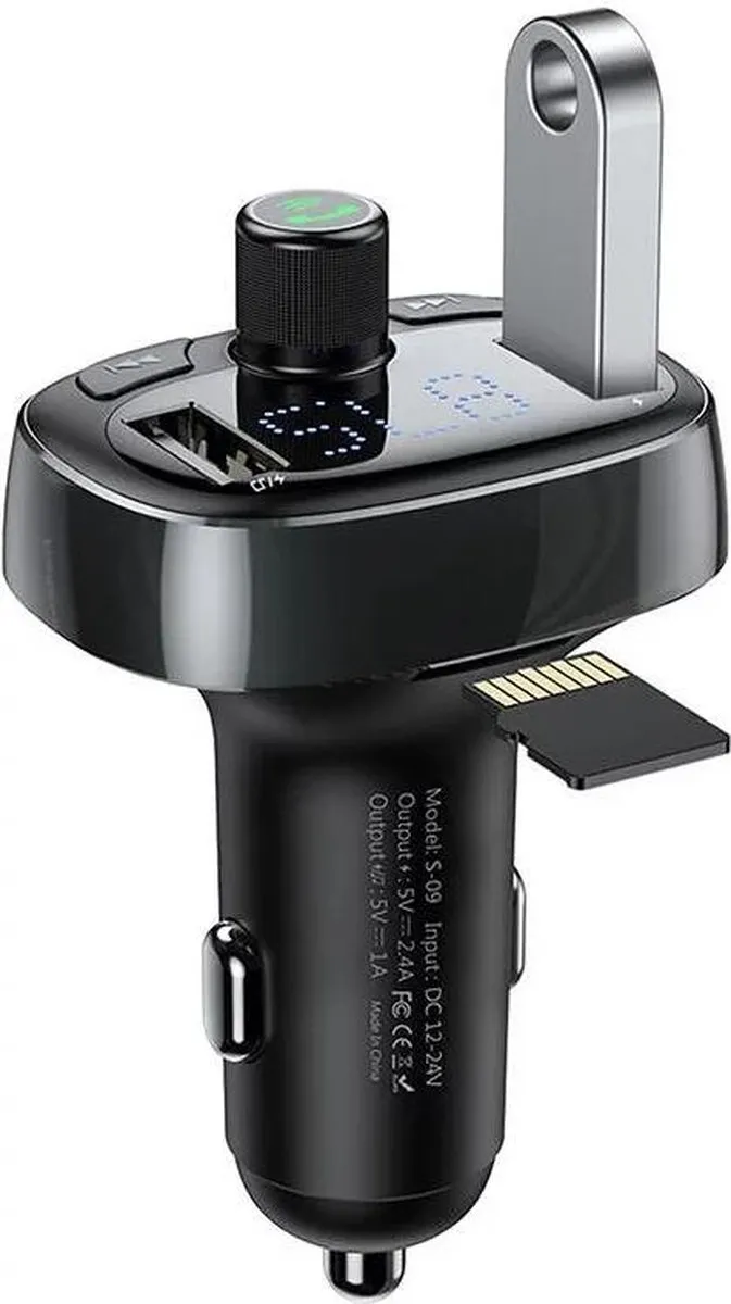 Baseus FM Transmitter Bluetooth Autolader 3.4A - 2x USB - Zwart