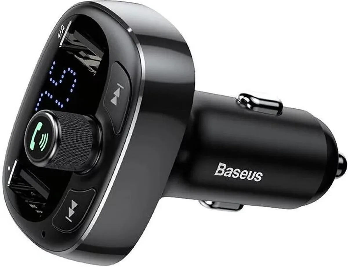 Baseus FM Transmitter Bluetooth Autolader 3.4A - 2x USB - Zwart