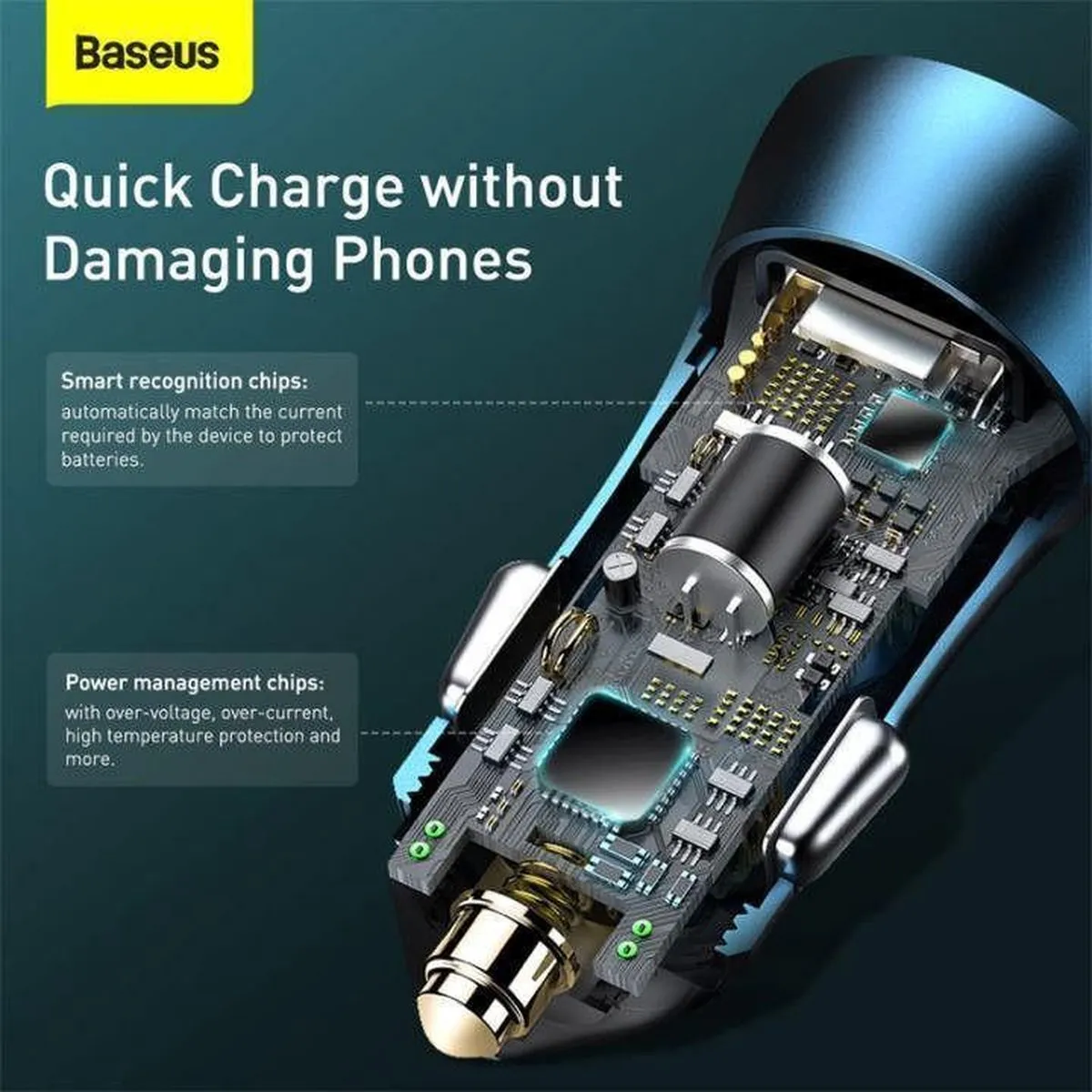 Baseus 2 in 1 Pro Autolader 40W - Blauw