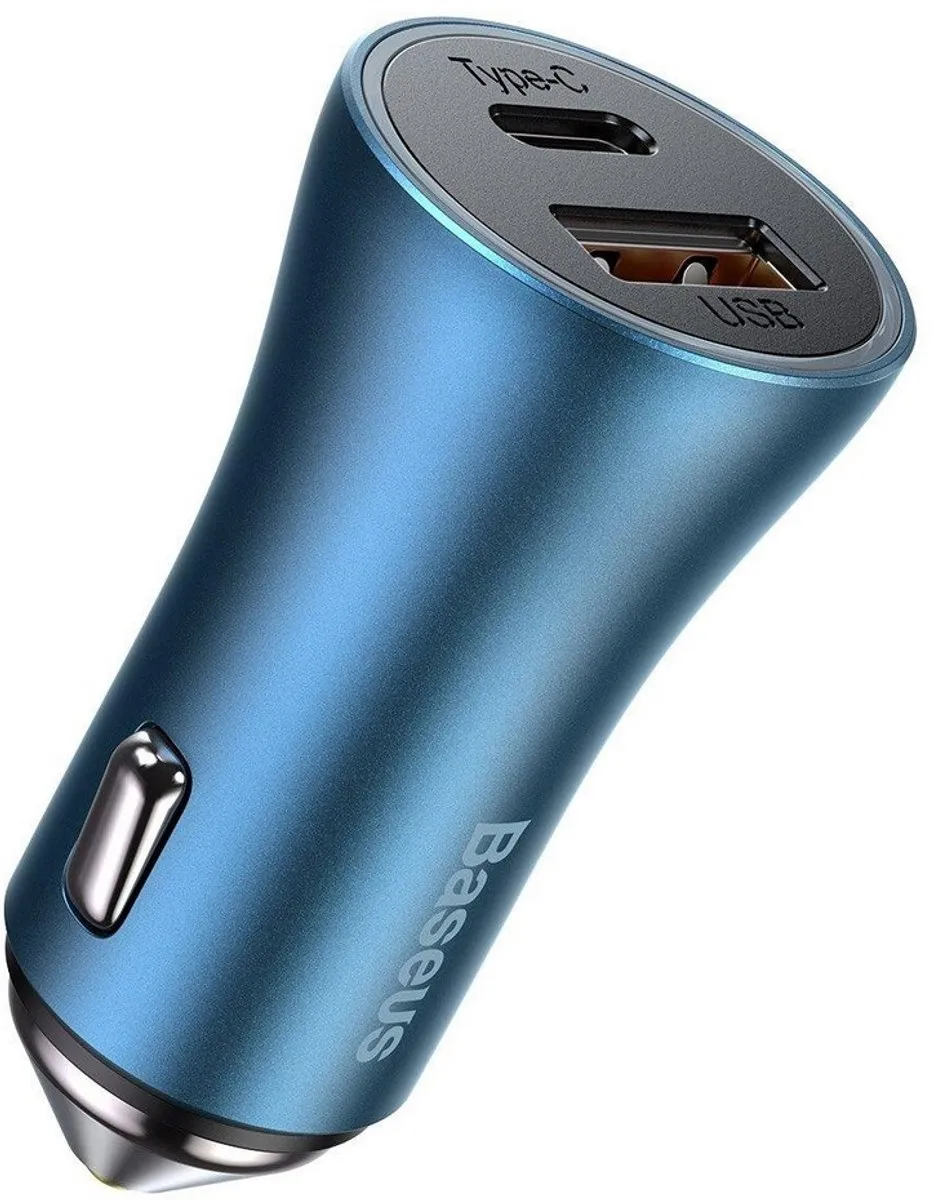Baseus 2 in 1 Pro Autolader 40W - Blauw