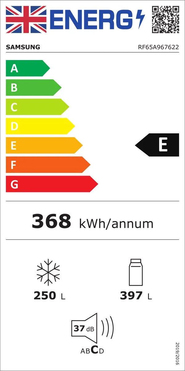 Samsung RF65A967622/EU Amerikaanse Koelkast Vrijstaand - 647L Zwart
