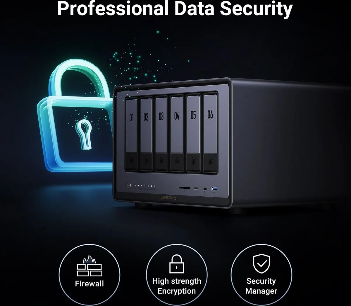 Ugreen NASync DXP6800 Pro NAS Compact Intel® Core™ i5 i5-1235U 8 GB DDR5 0 TB UGOS Pro Zwart