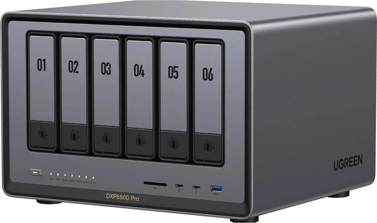 Ugreen NASync DXP6800 Pro NAS Compact Intel® Core™ i5 i5-1235U 8 GB DDR5 0 TB
