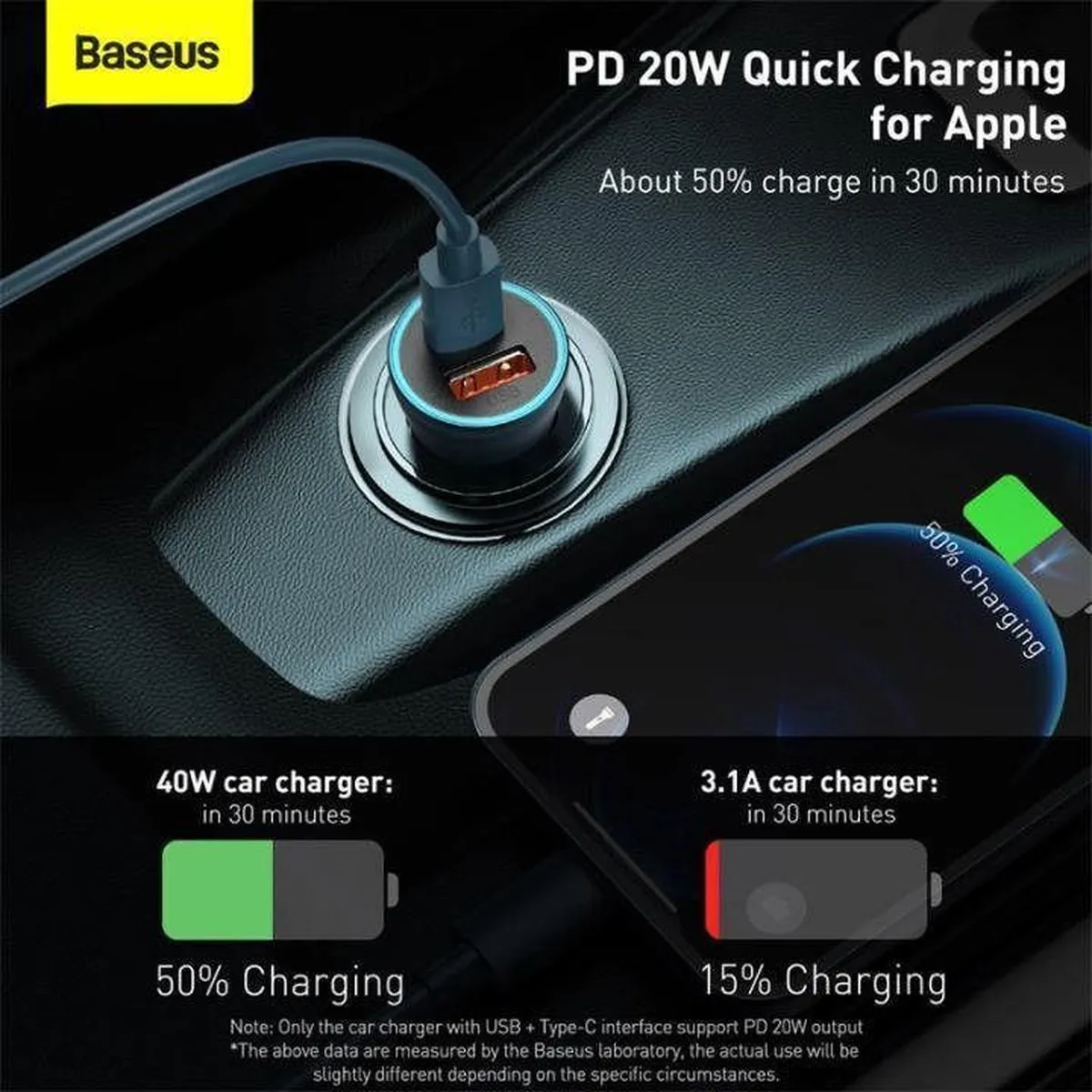 Baseus 2 in 1 Pro Autolader 40W - Grijs