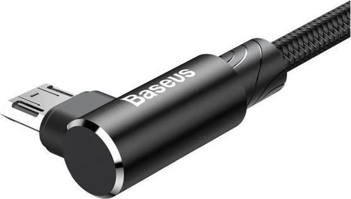 Baseus MVP CAMMVP-B01 Haakse Kabel - Micro-USB 2m 1,5A - Zwart