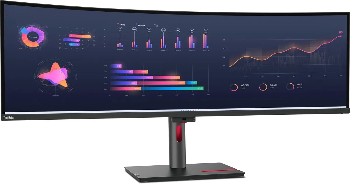 Lenovo ThinkVision P49w-30 Monitor 49" 5120x1440 DQHD - Zwart