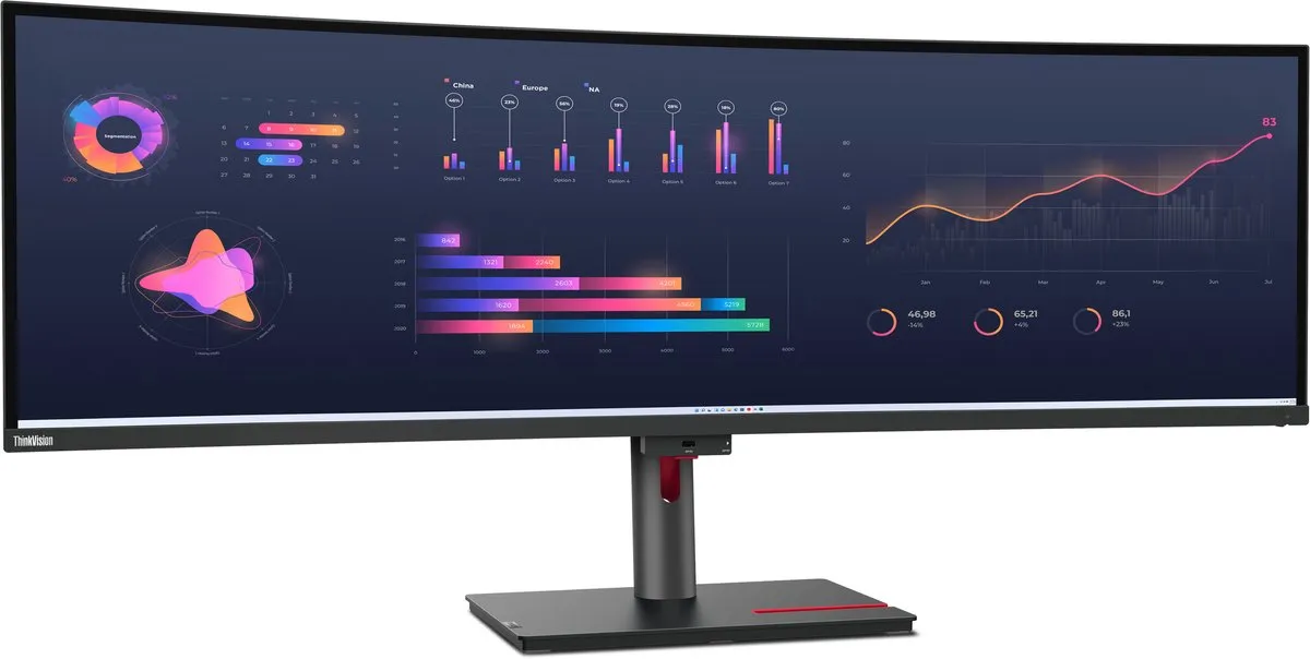 Lenovo ThinkVision P49w-30 Monitor 49" 5120x1440 DQHD - Zwart