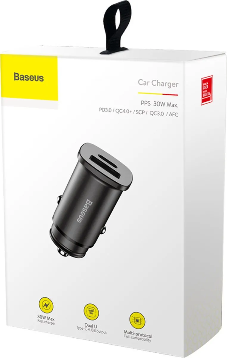 Baseus CCALL-AS01 Universele USB + USB-C Snellader 30W - Zwart