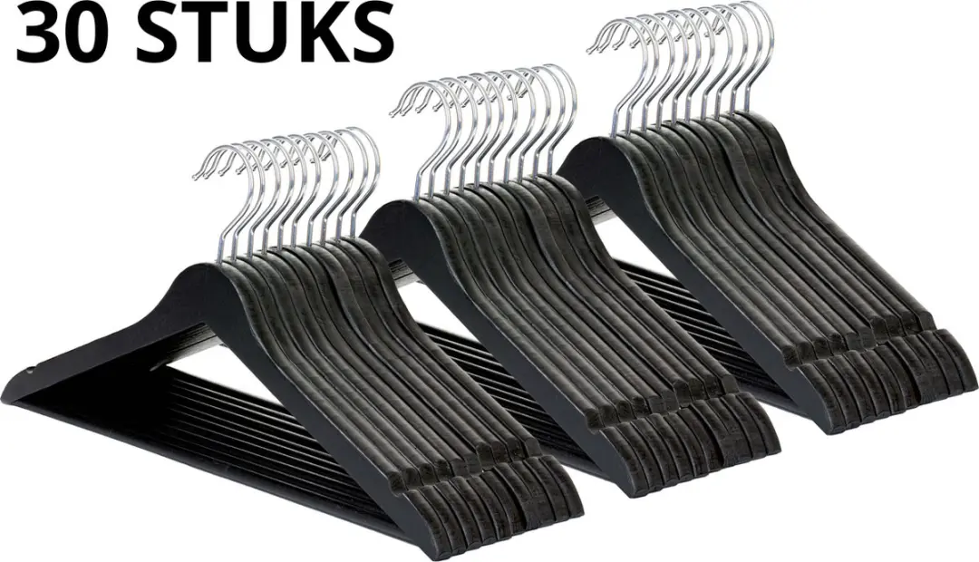 Wicotex Houten Kledinghanger Set 30 Stuks