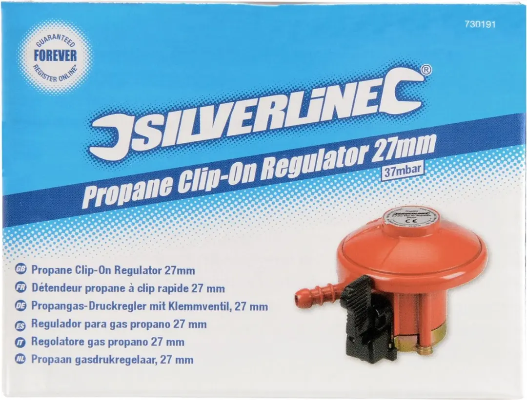 Silverline Gasdrukregelaar 27mm - 37 mbar - Propaan