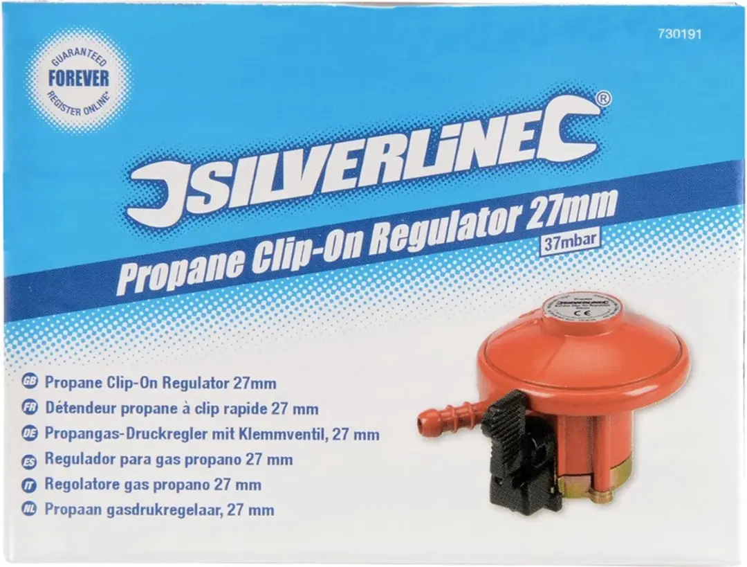 Silverline Gasdrukregelaar 27mm - 37 mbar - Propaan