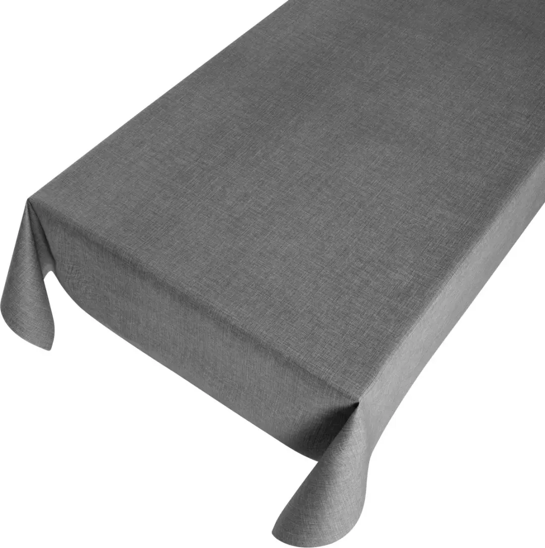 Bellatio Design Tafelzeil Linnenlook 140x175cm - Donkergrijs
