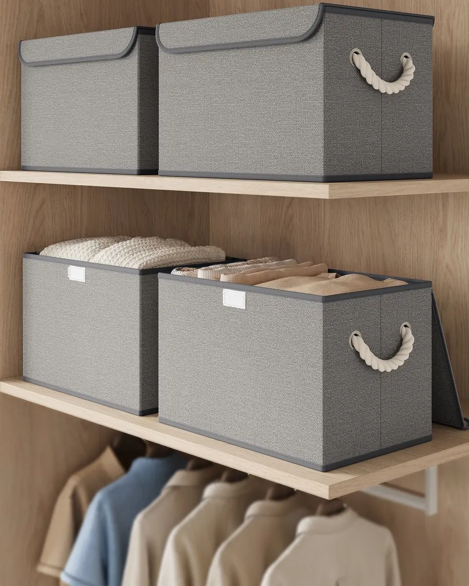Songmics Opbergbox Grijs - 3 Stuks 24L