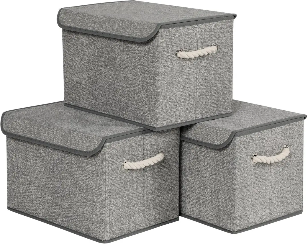 Songmics Opbergbox Grijs - 3 Stuks 24L