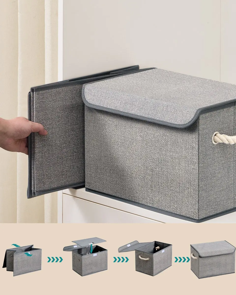Songmics Opbergbox Grijs - 3 Stuks 24L