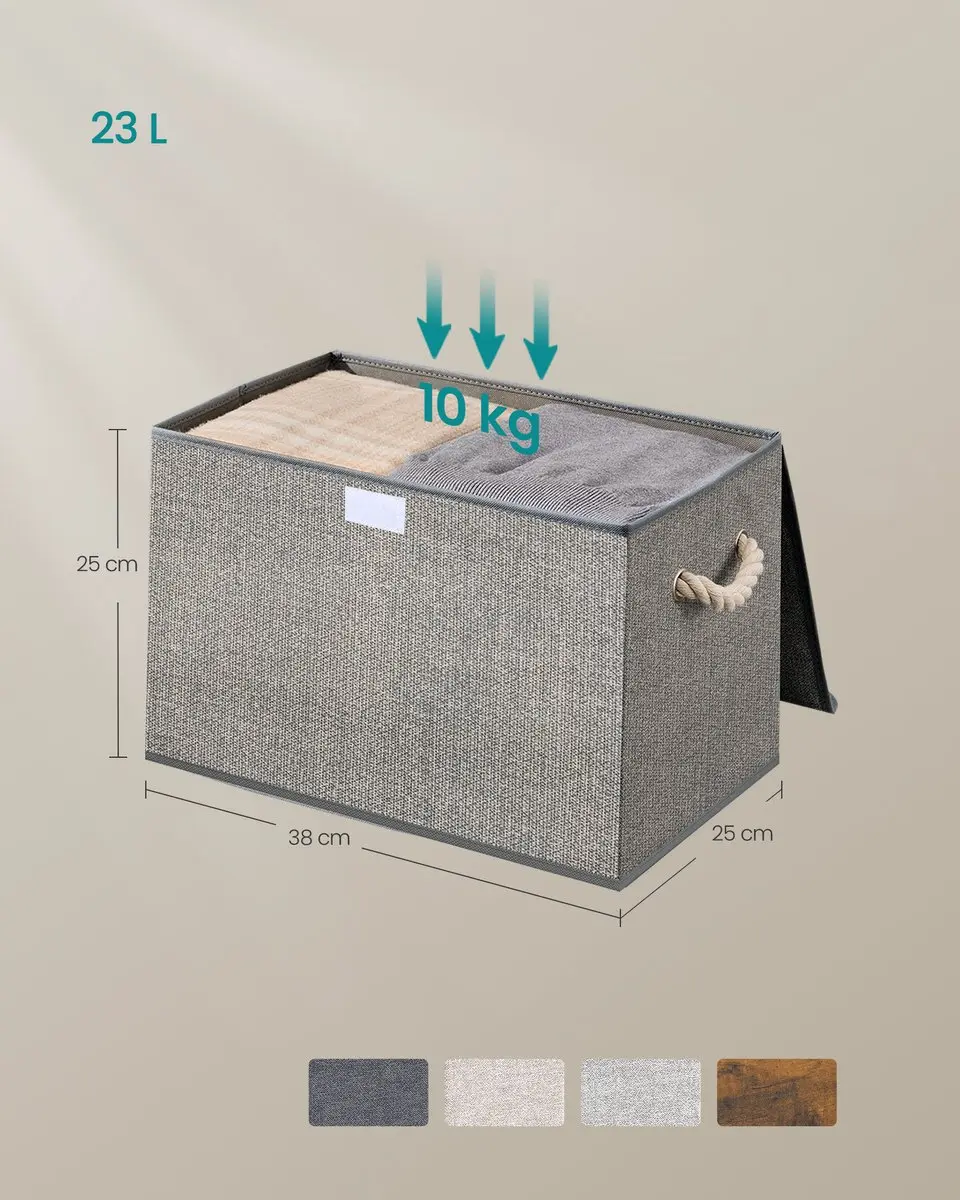Songmics Opbergbox Grijs - 3 Stuks 24L - afbeelding 6 van 6