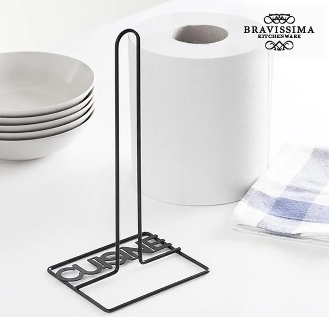 Excellent Houseware Keukenrolhouder - 1 Rol - Zwart - 35x12cm - afbeelding 6 van 6