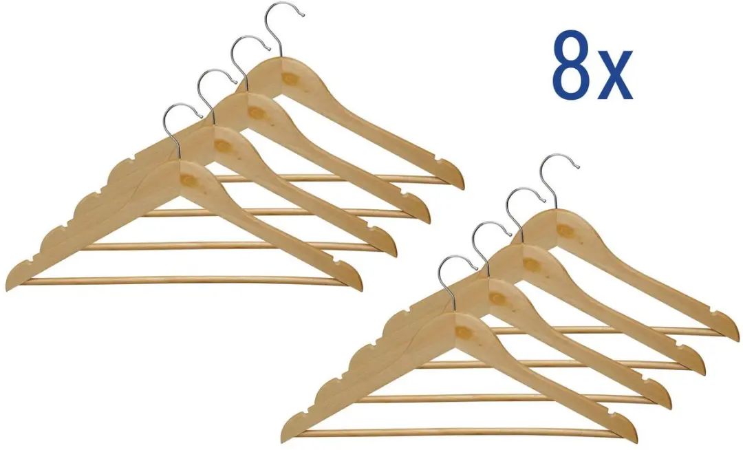 MAUL Kleerhanger Hout 45cm - 8 Stuks