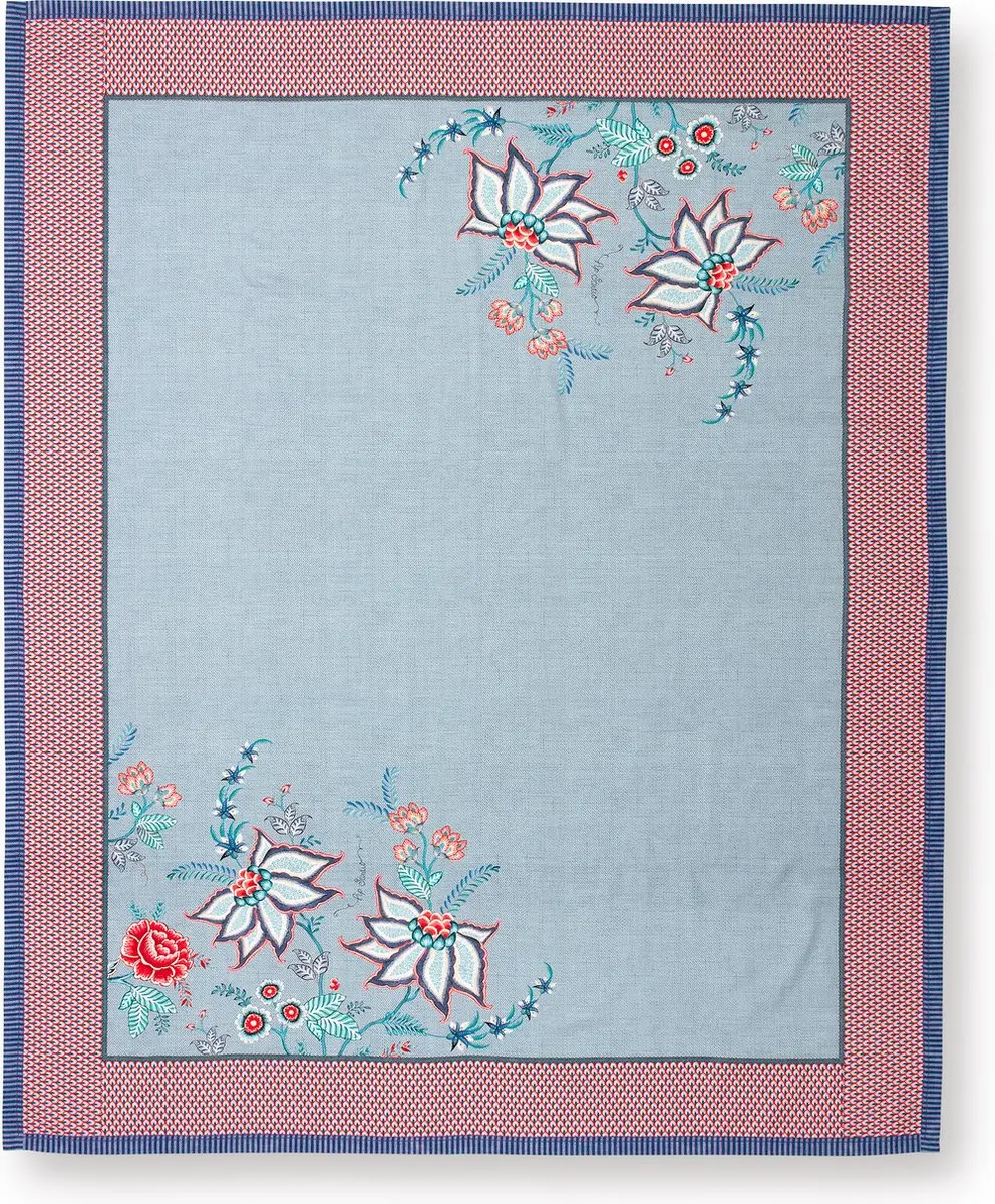 Pip Studio Flower Festival Tafelkleed - 150x250cm - Blauw
