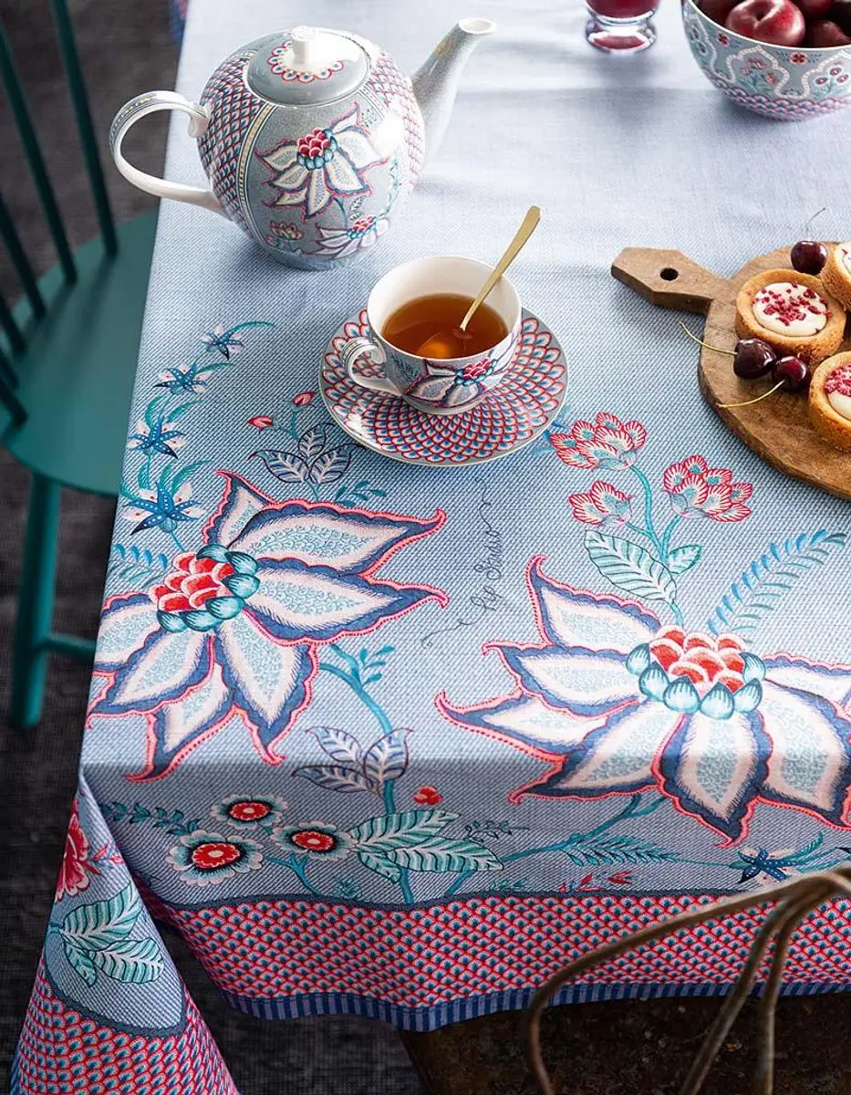 Pip Studio Flower Festival Tafelkleed - 150x250cm - Blauw