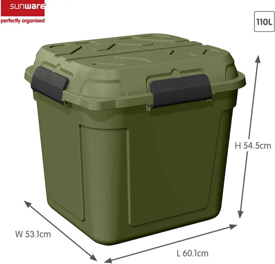 Sunware Q-line Waterdichte Opbergbox 110L - Groen - afbeelding 6 van 6