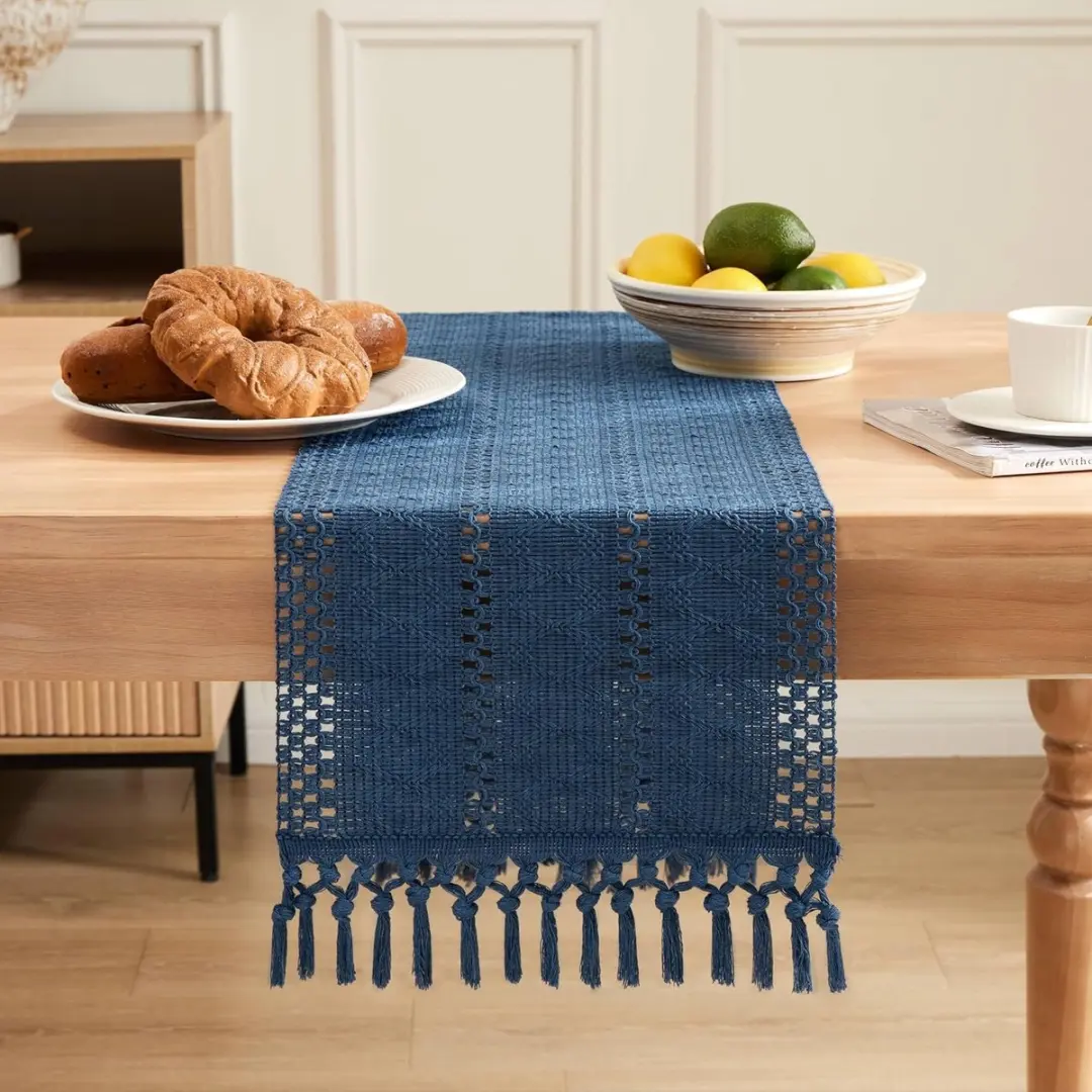 ECTEATOY Boheemse Tafelloper 30x120cm - Wit