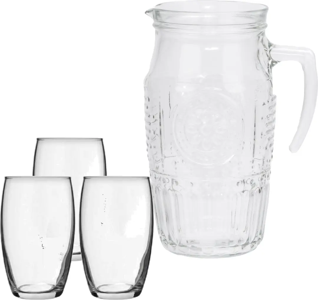 Bormioli Rocco Glas Waterkan 1,8L + 6x Tumbler 375ml