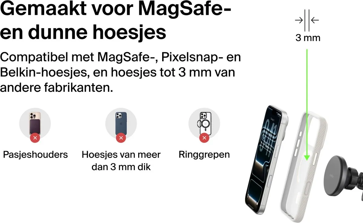 Belkin Magnetische Autohouder Ventilatie/Dashboard - Zwart - afbeelding 6 van 6