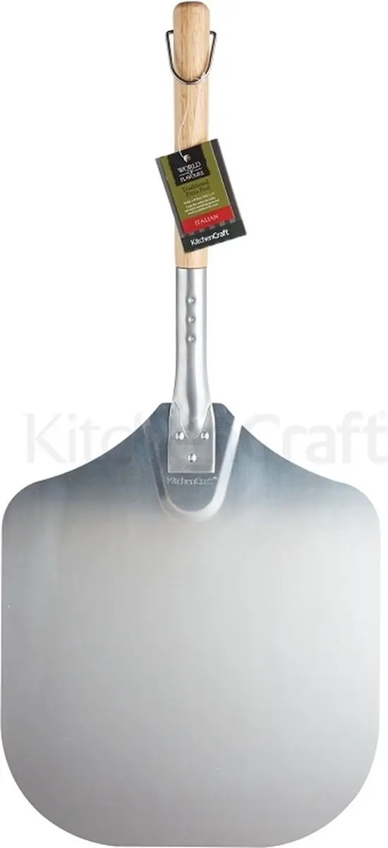KitchenCraft Italian Traditionele Pizzaschep 63x30,5cm - Zilverkleurig