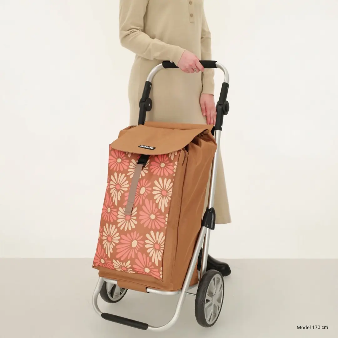 Beagles Alberic Boodschappen Trolley 41.5L - Bloem Bruin - afbeelding 6 van 6