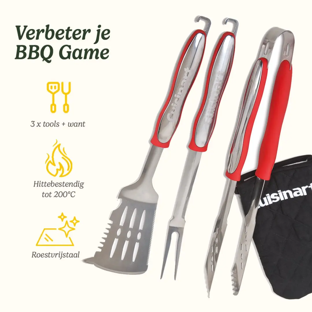 Cuisinart BBQ Gereedschapset 3-delig - Rood