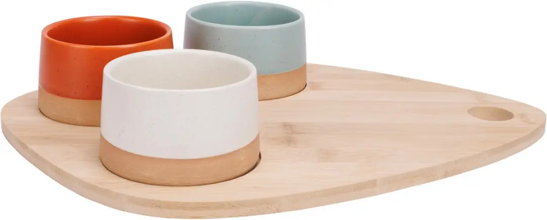 Cosy&Trendy Bamboe Serveerplank met 3 Schaaltjes
