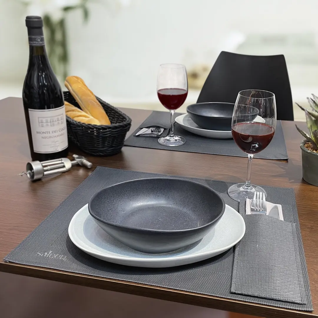 Westmark Saleen Bestekzakjes 6 Stuks - 24x9cm - Antraciet/Zilver