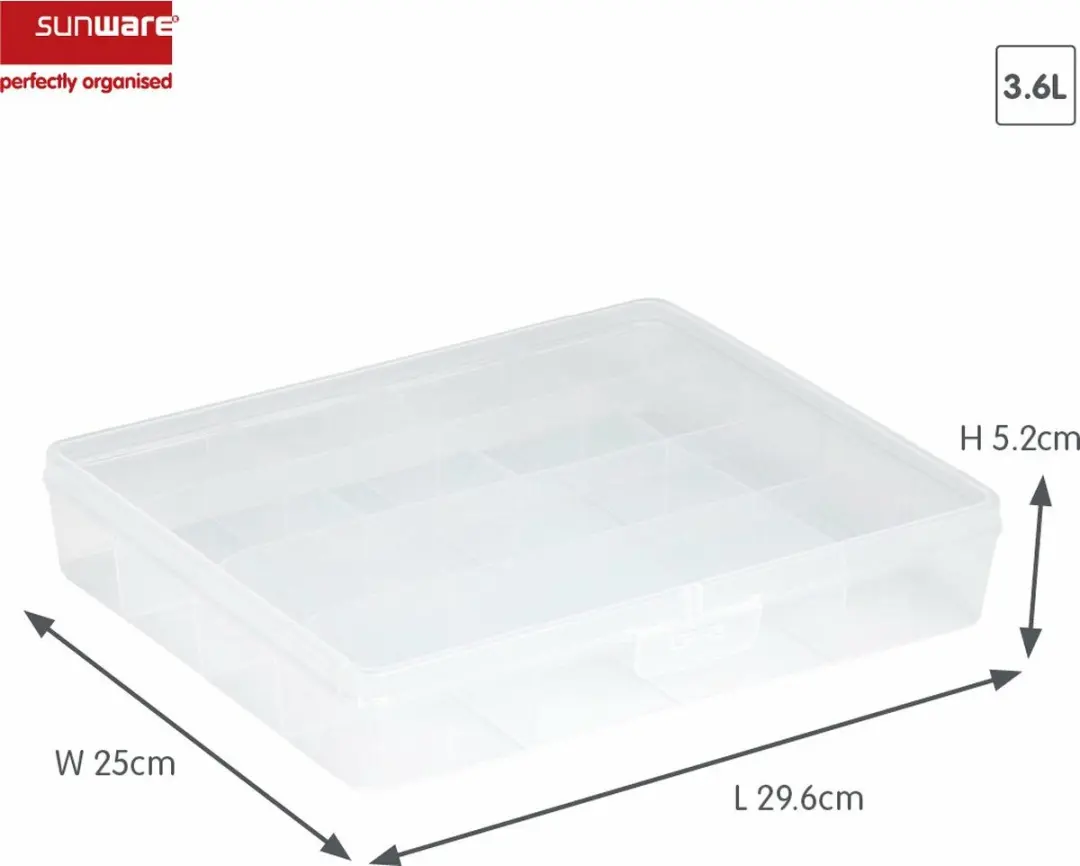 Sunware Q-LINE Opbergbox 16-vaks - 2 Stuks - 3,6L