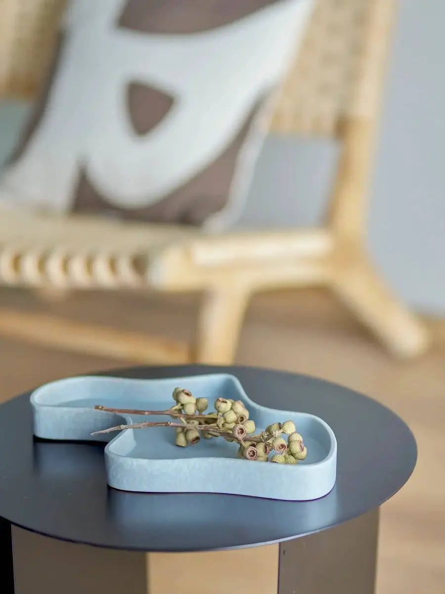 Bloomingville Dienblad Aardewerk Lakey - Blauw
