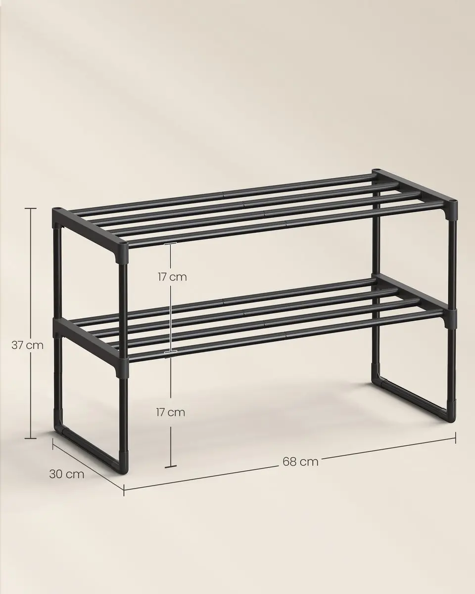 Songmics Schoenenrek LSA202BH02 - 2 Lagen - 9 Paar - Zwart