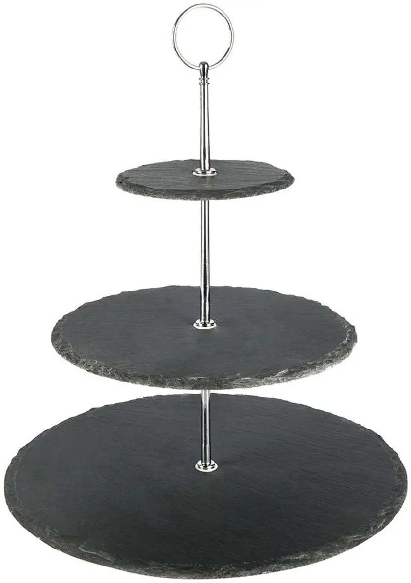Excellent Houseware Etagère 3-laags - 30x34cm - Zwart