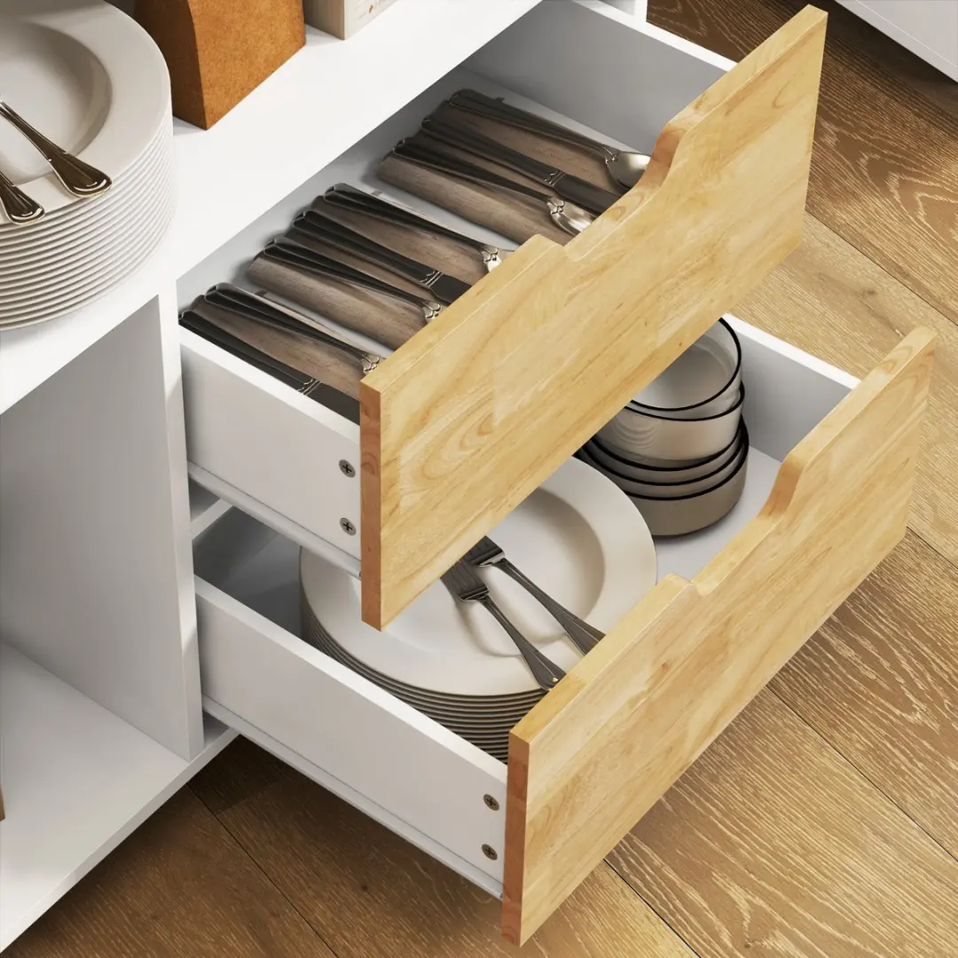 Homcom Keukenwagen Eiken - 107x50x85cm