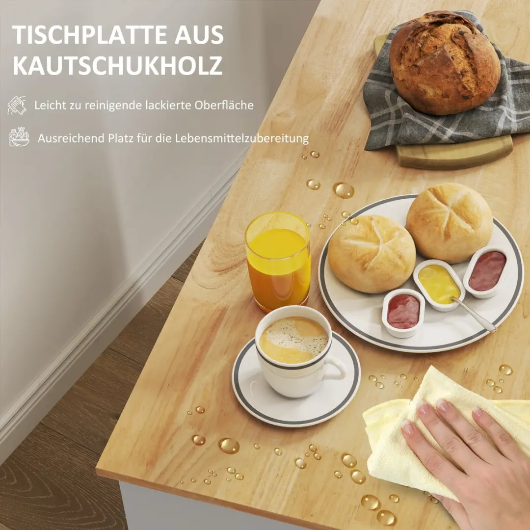 Homcom Keukenwagen Eiken - 107x50x85cm