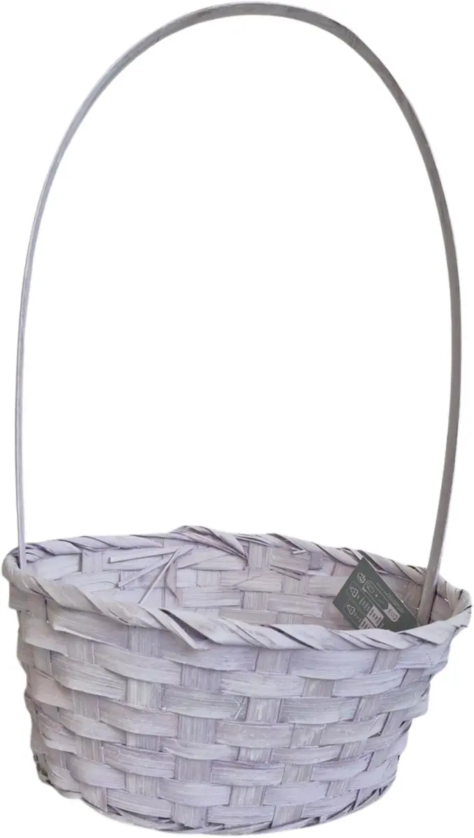 Kaemingk Rieten Paasmandje 20x38cm - 2 Stuks - Lila