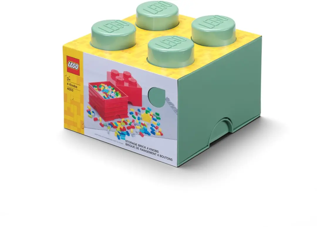 LEGO Brick 4 Opbergbox - 6L - Zandgroen - afbeelding 6 van 6