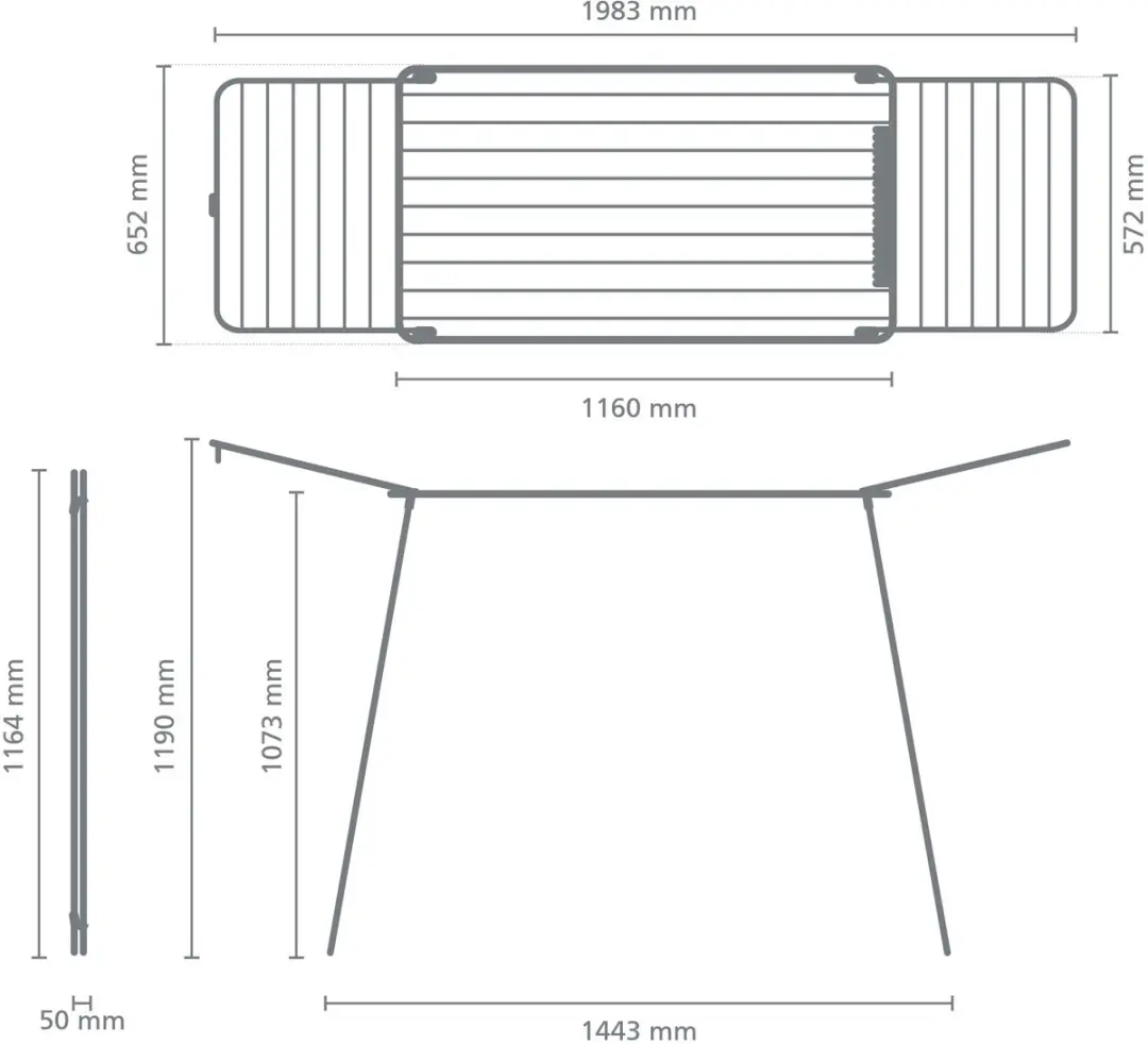 Brabantia HangOn Too Droogrek 22m - Inklapbaar - Extra Hoog