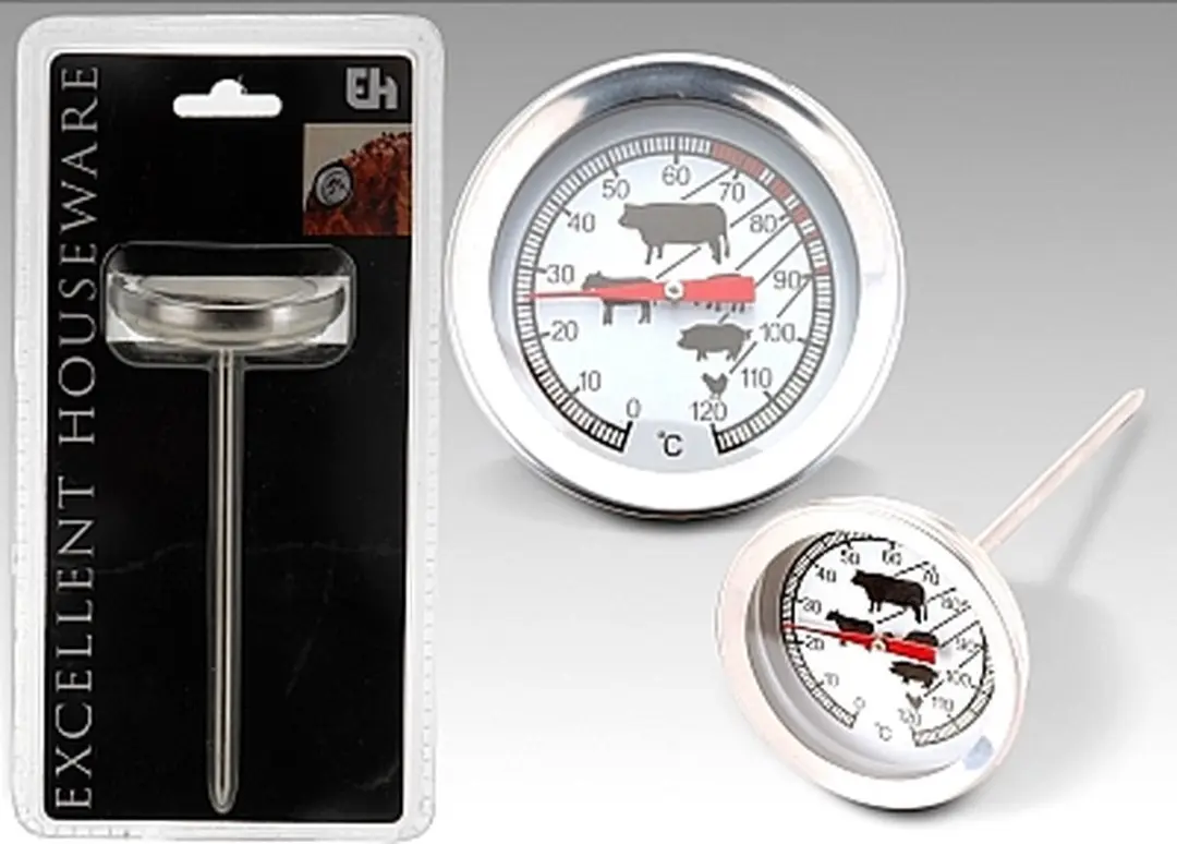 Excellent Houseware Vleesthermometer RVS 5,4x12cm - Zilver