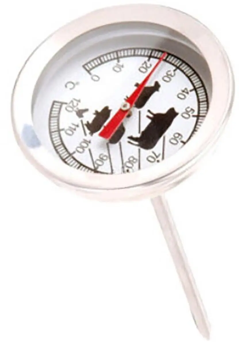Vleesthermometer analoog RVS 5,4x12cm