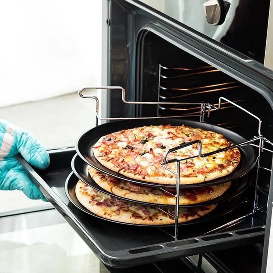 Excellent Houseware Pizza Bakset 30cm - 4-delig - Grijs