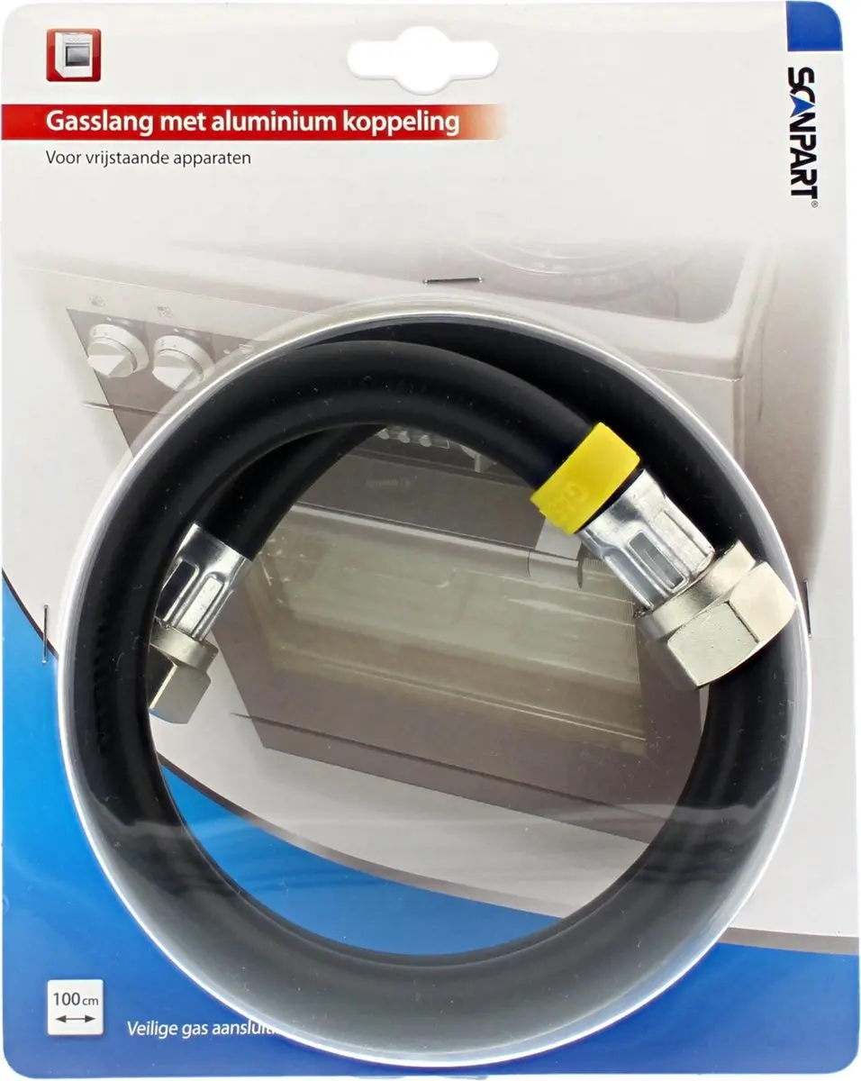 Scanpart Gasslang 100cm Zwart - Flexibel voor Gasfornuis